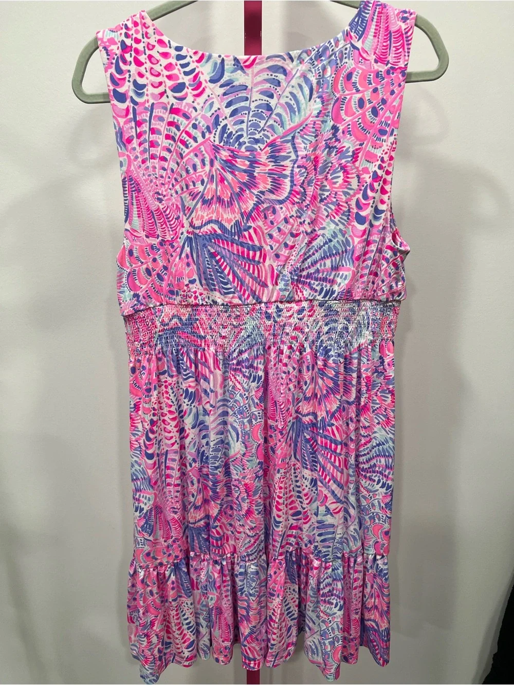 Lilly Pulitzer Vivette Dress in a smocked waistband and ruffled hem. - Picture 6 of 7